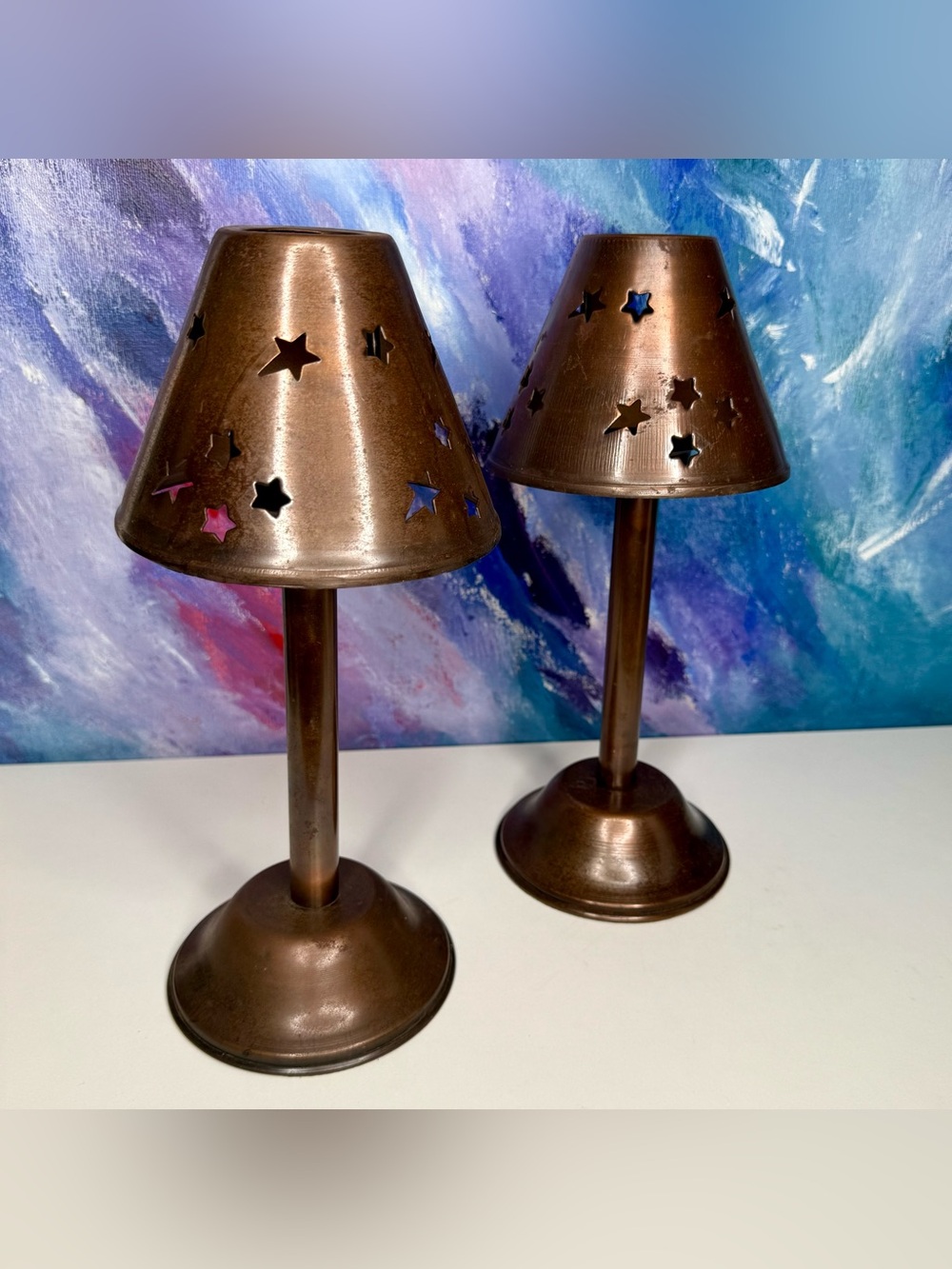 2 Star Candle Holders Metal Pierced Celestial Whimsigoth Y2K 2001 Jo-Ann Fabric